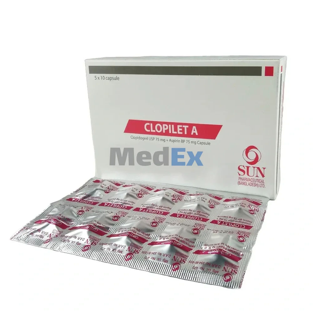 Clopilet A 75 mg+75 mg Packaging