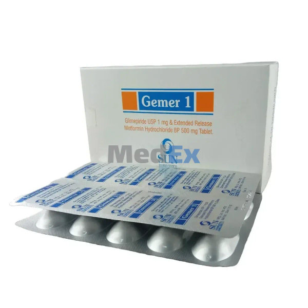 Gemer 1 mg+500 mg Packaging
