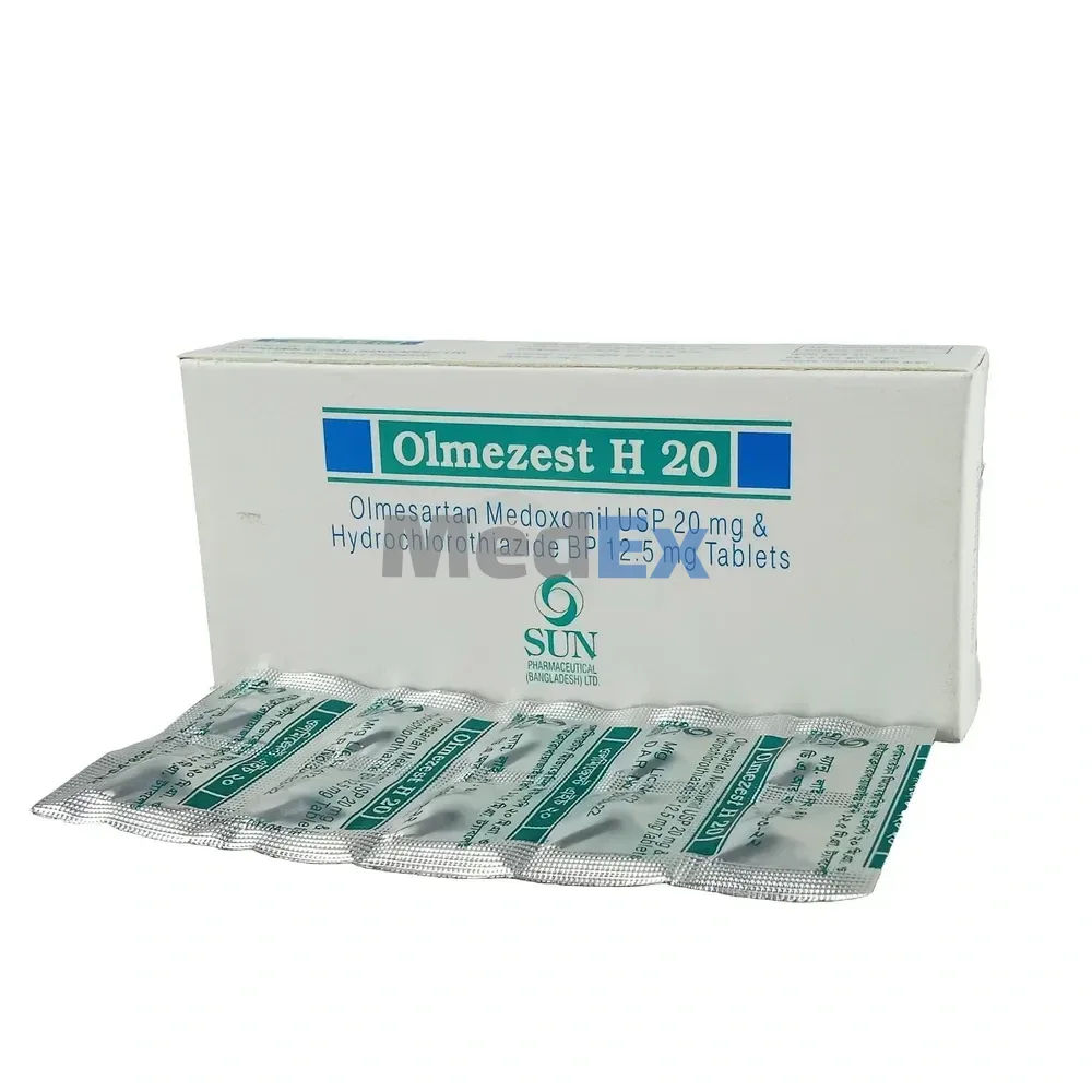 Olmezest H 20 mg+12.5 mg Packaging