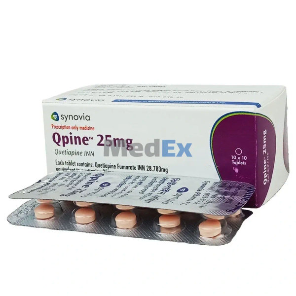Qpine 25 mg Packaging