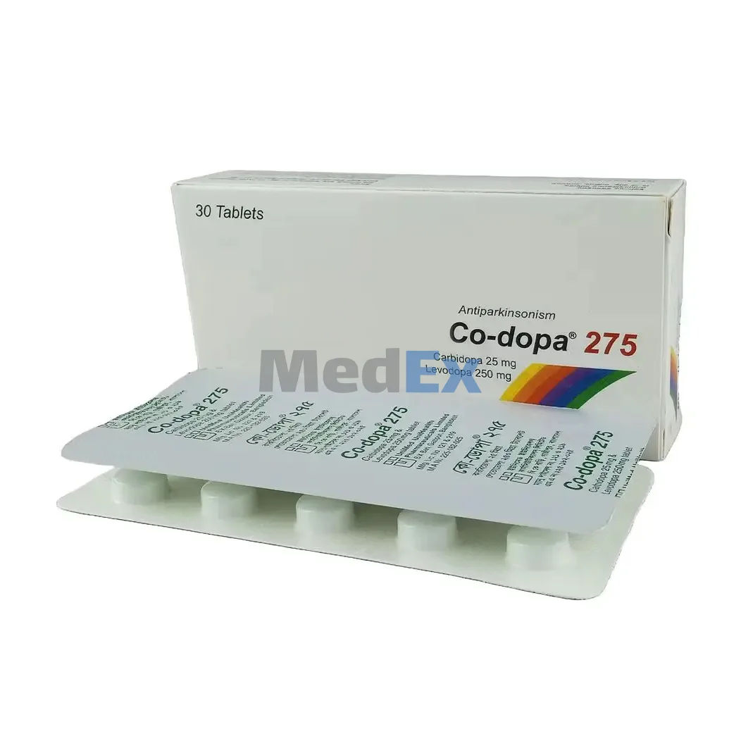 Co-dopa 250 mg+25 mg Packaging