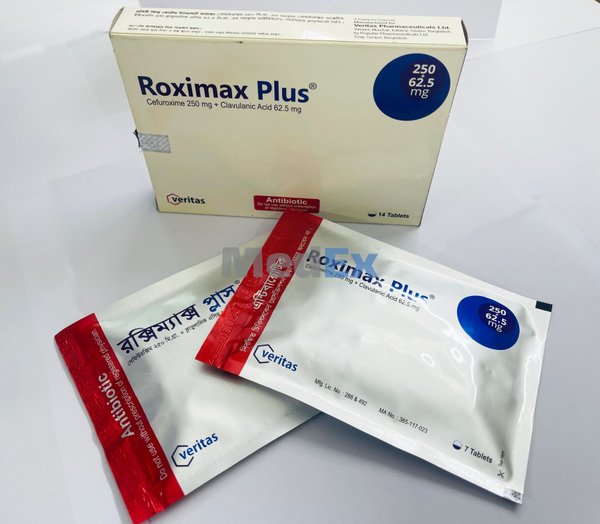 Roximax Plus 250 mg+62.5 mg Packaging