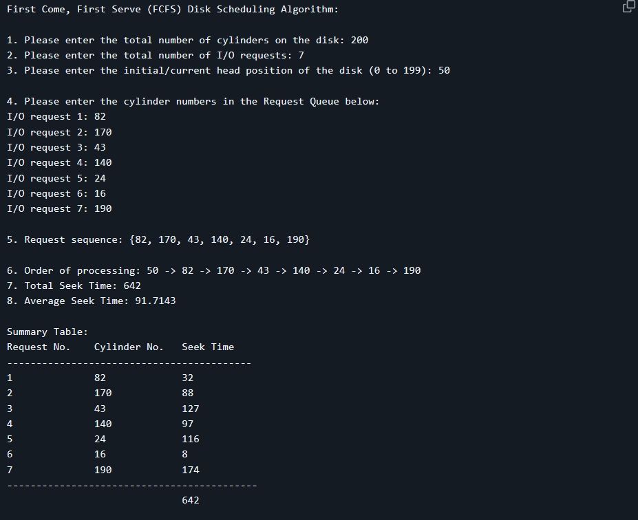 FCFS and SSTF Disk Scheduling Algorithms