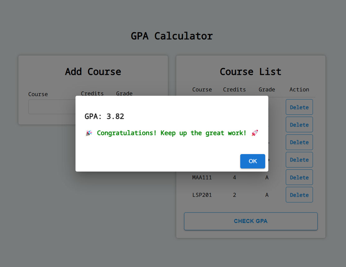 USM GPA Calculator