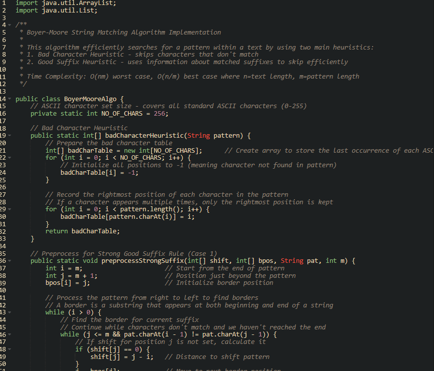String Matching Algorithms: Boyer-Moore & KMP