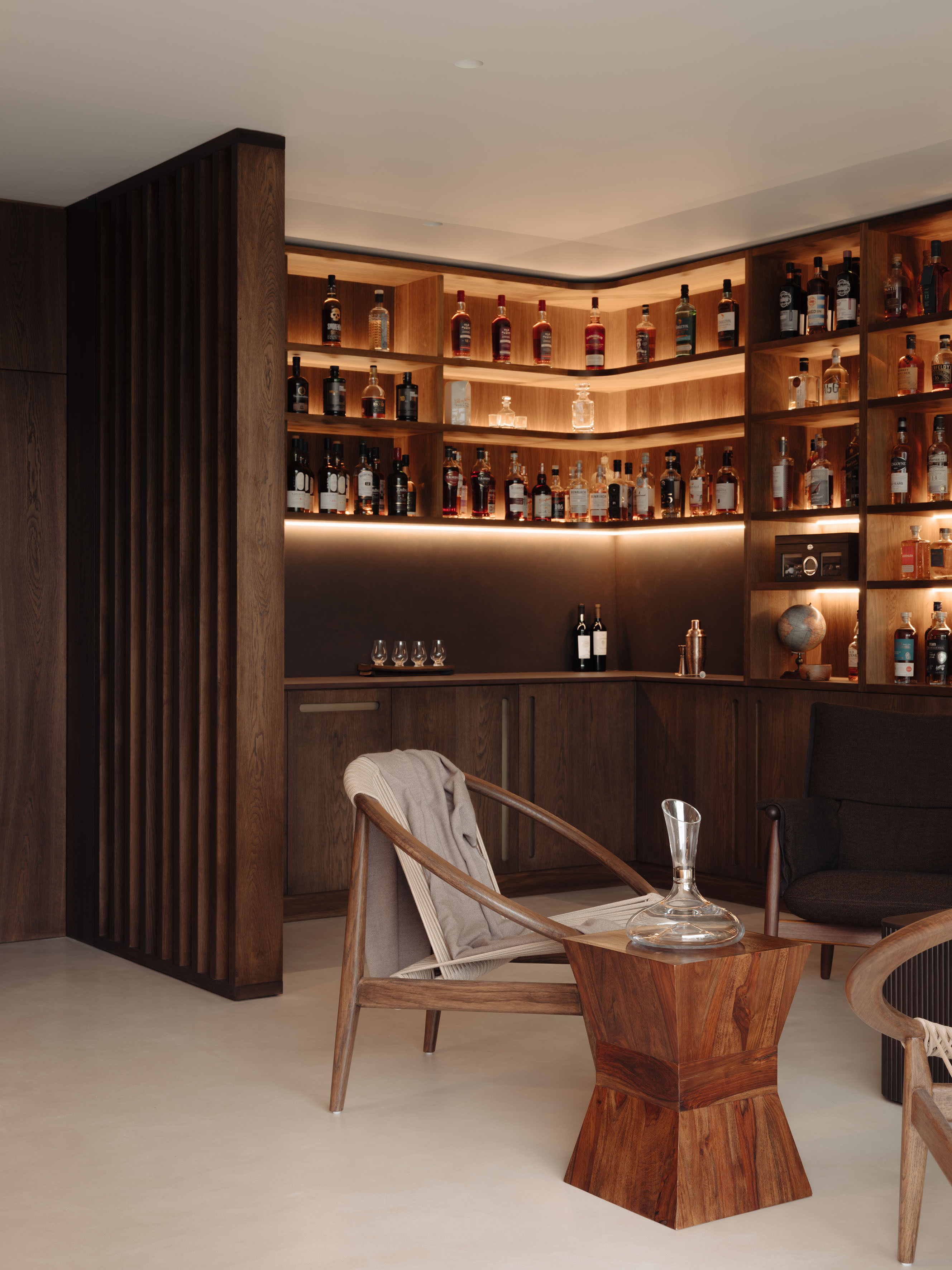 Cairn House | Custom Whisky Room, Pivot Door + Furniture | Angus+Mack