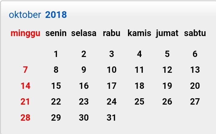 Kalender Oktober 2018 Kalender 2018