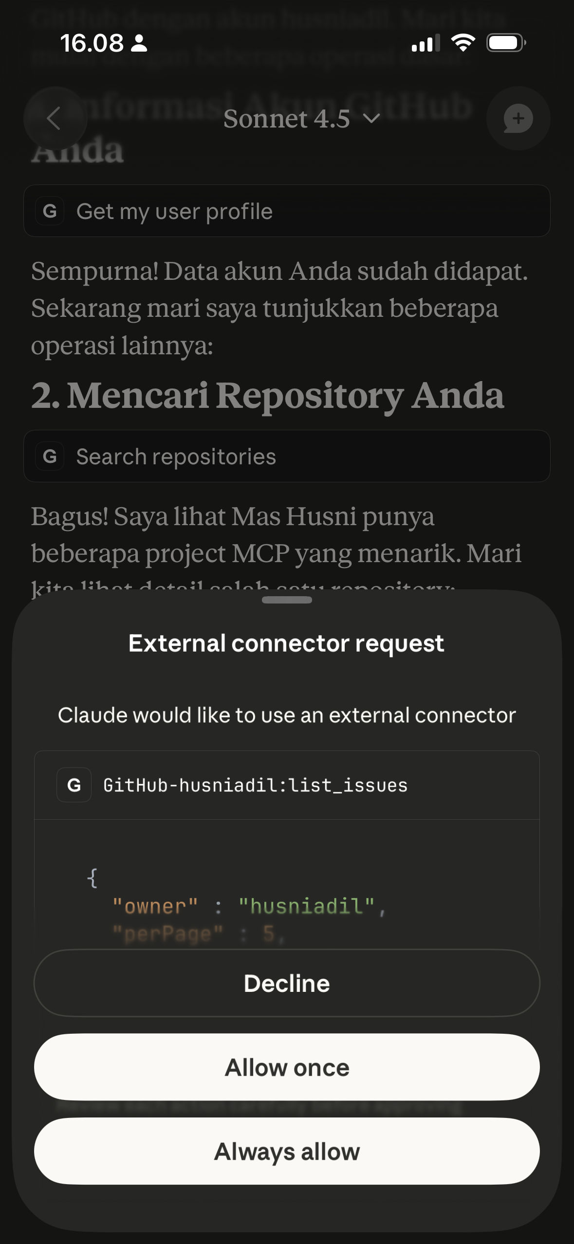 Claude mobile screenshot 3
