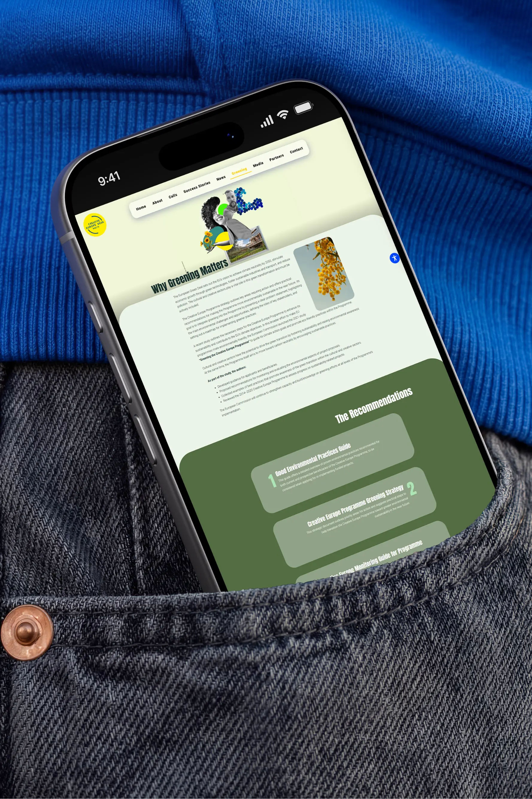 Creative Europe Desk Malta website mobile responsive views
