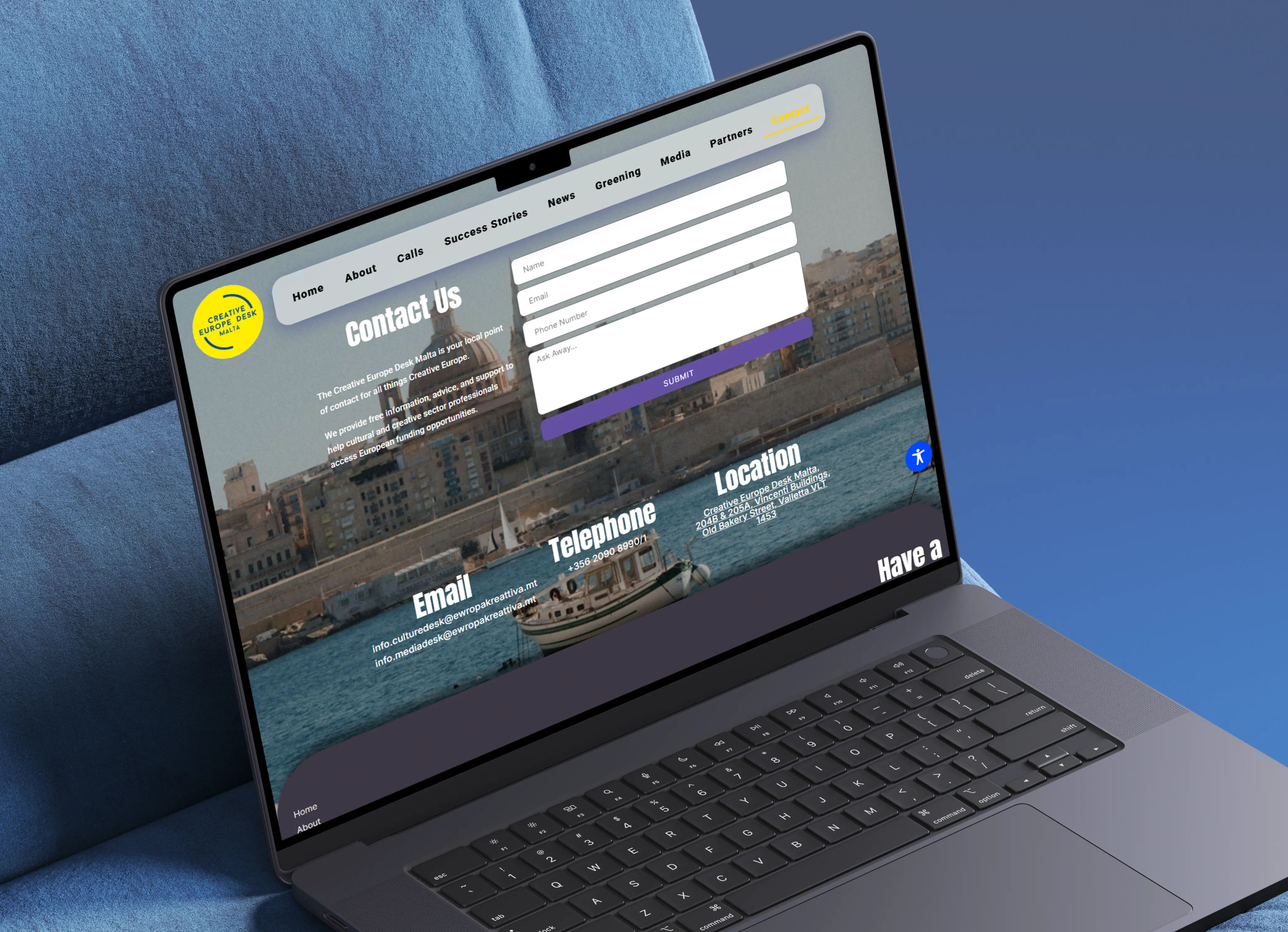 Creative Europe Desk Malta website redesign cover - by Amelie Dimech Malta