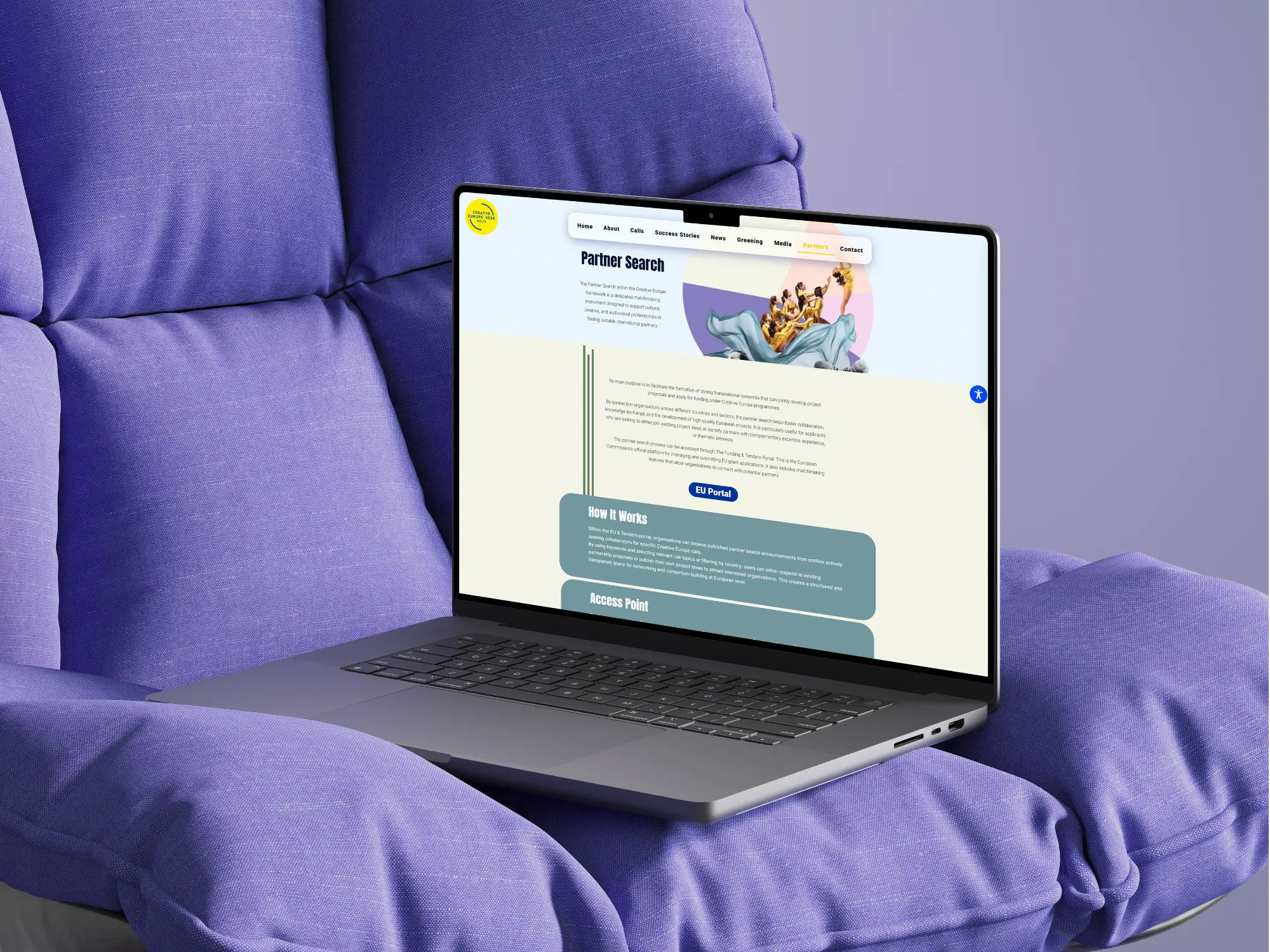 Creative Europe Desk Malta redesigned homepage by Amelie Dimech