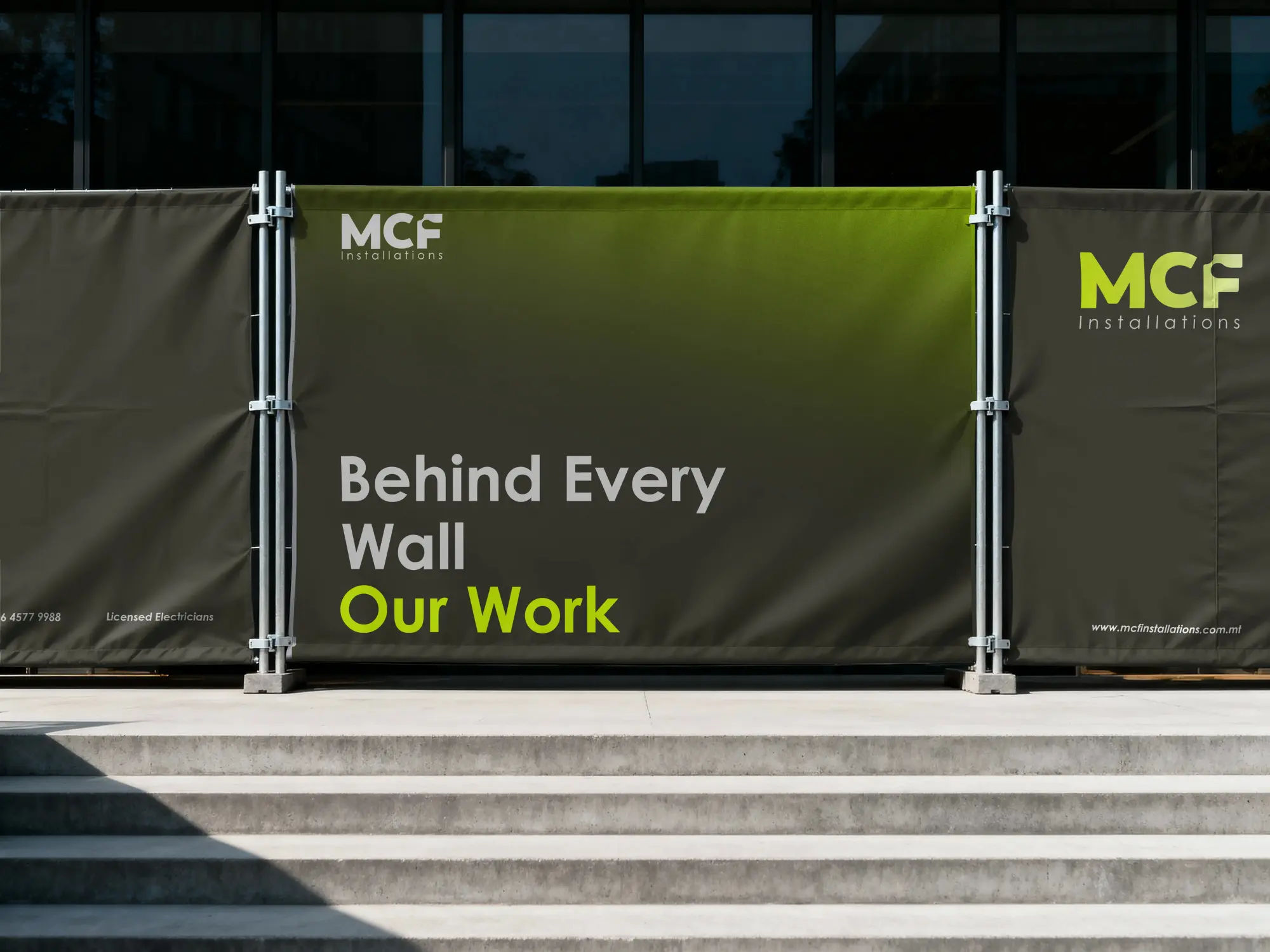 MCF Installations brand identity design Malta