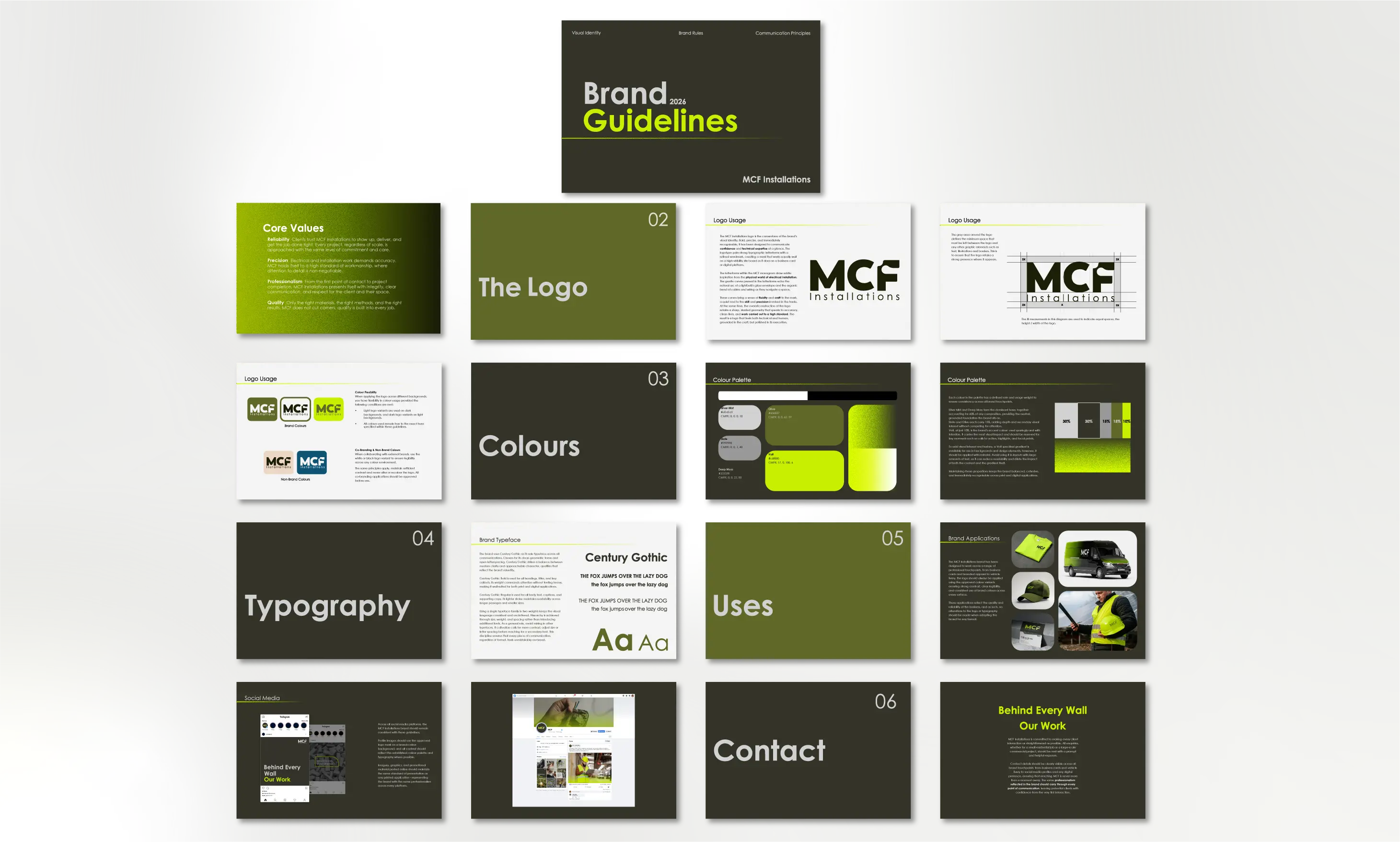MCF Installations brand collateral