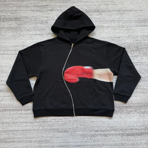 Boxing Print Zip Hoodie