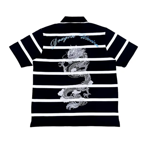 Striped Dragon Embroidery Polo