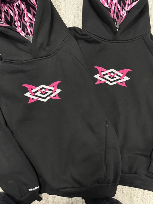 Mertra x Umbro Pink Double Hood Hoodie