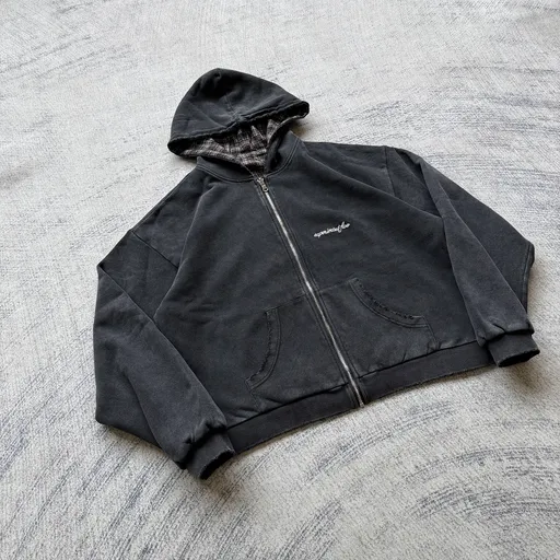 Experiment 5 reversible plaid zip hoodie