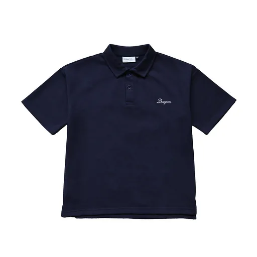 Boxy Dragon Embroidery Polo - INDIGO