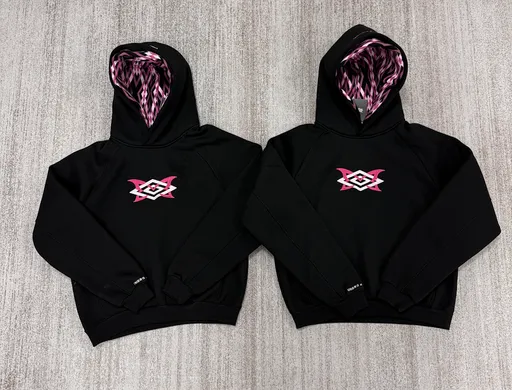 Mertra x Umbro Pink Double Hood Hoodie