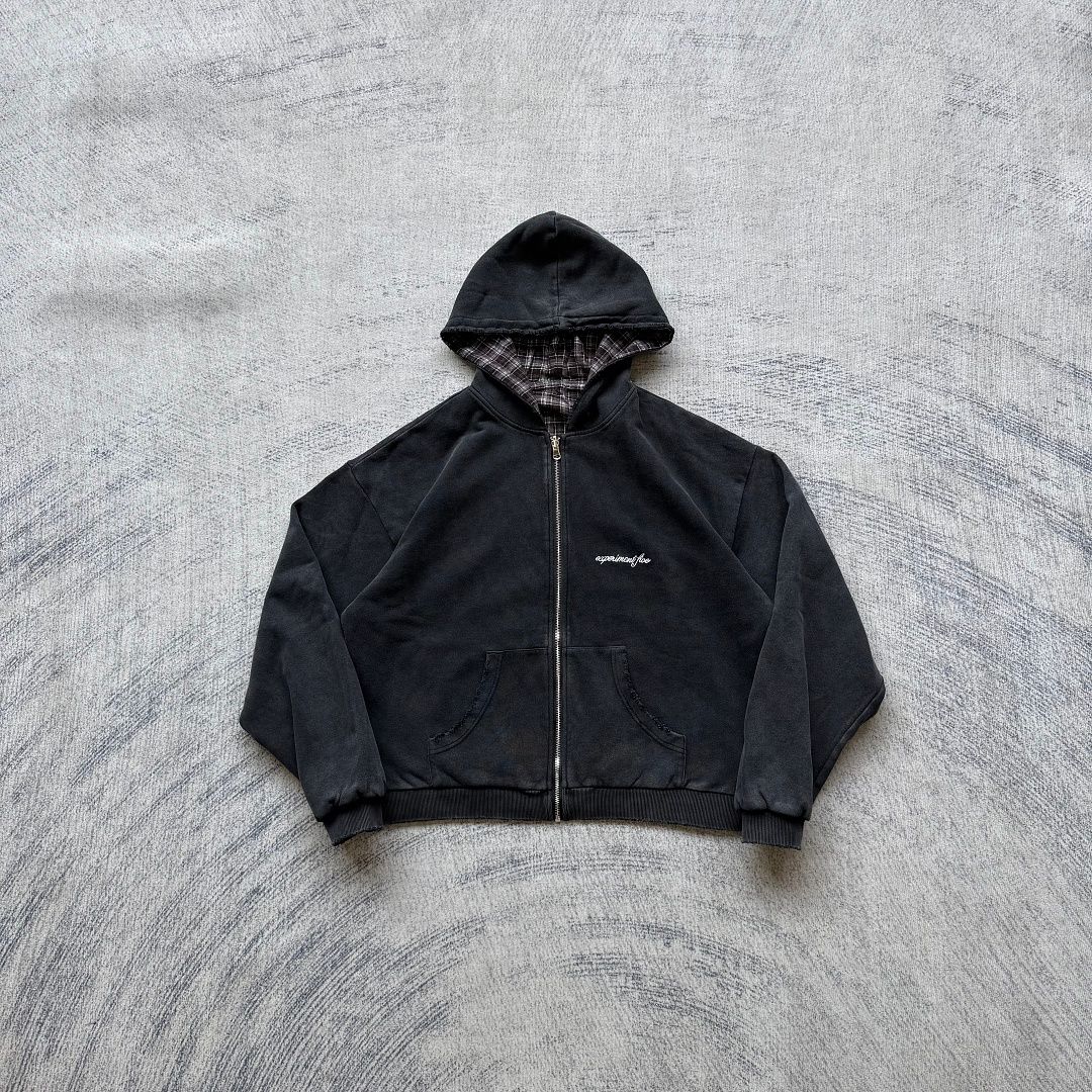 Experiment 5 reversible plaid zip hoodie