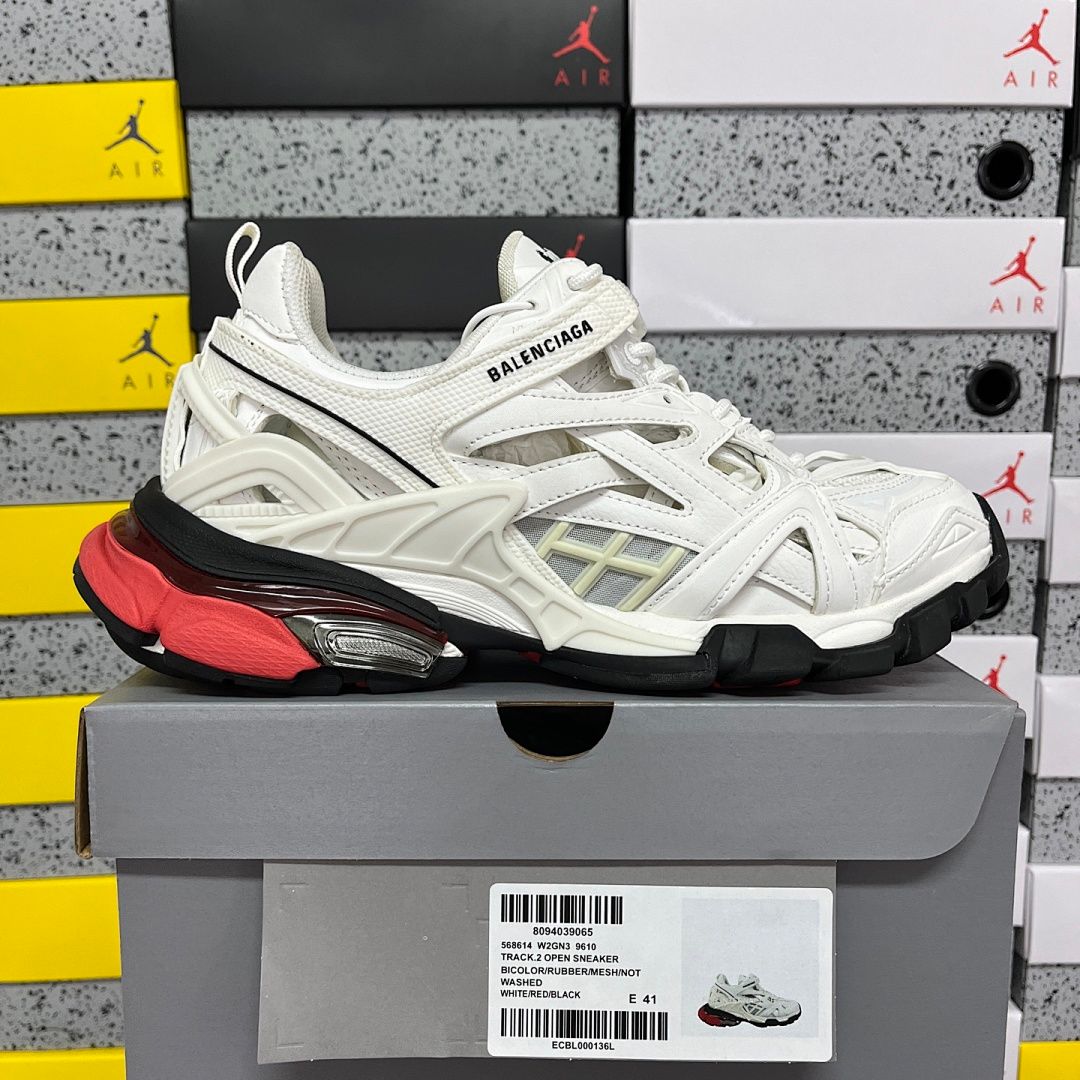 Balenciaga Track Белый/Красный/Чёрный