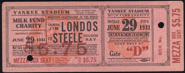 DragonKingKarl Classic Wrestling Show: Jim Londos headlines Yankee Stadium in 1931