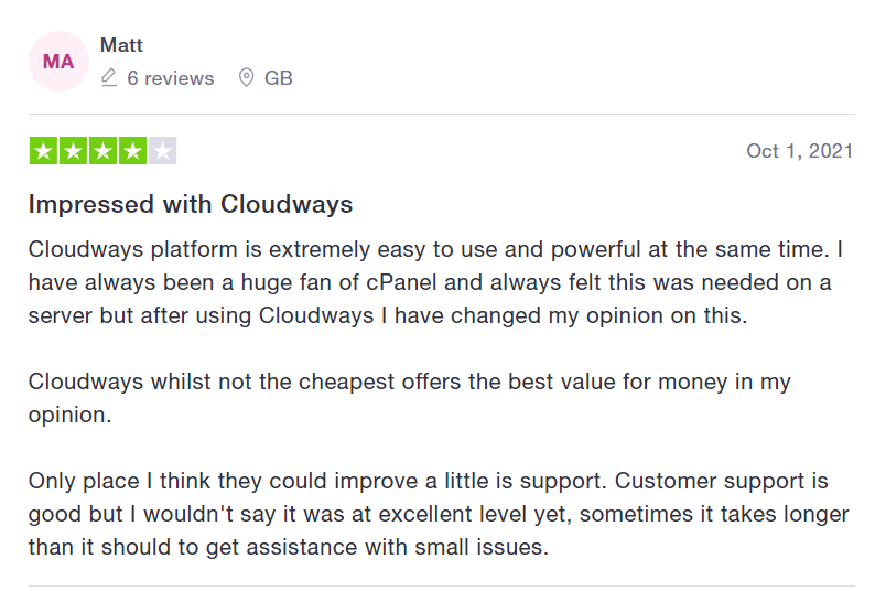 image 5 of Cloudways hosting site reviews