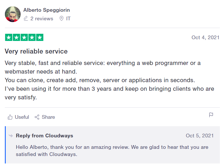 image 8 of Cloudways hosting site reviews
