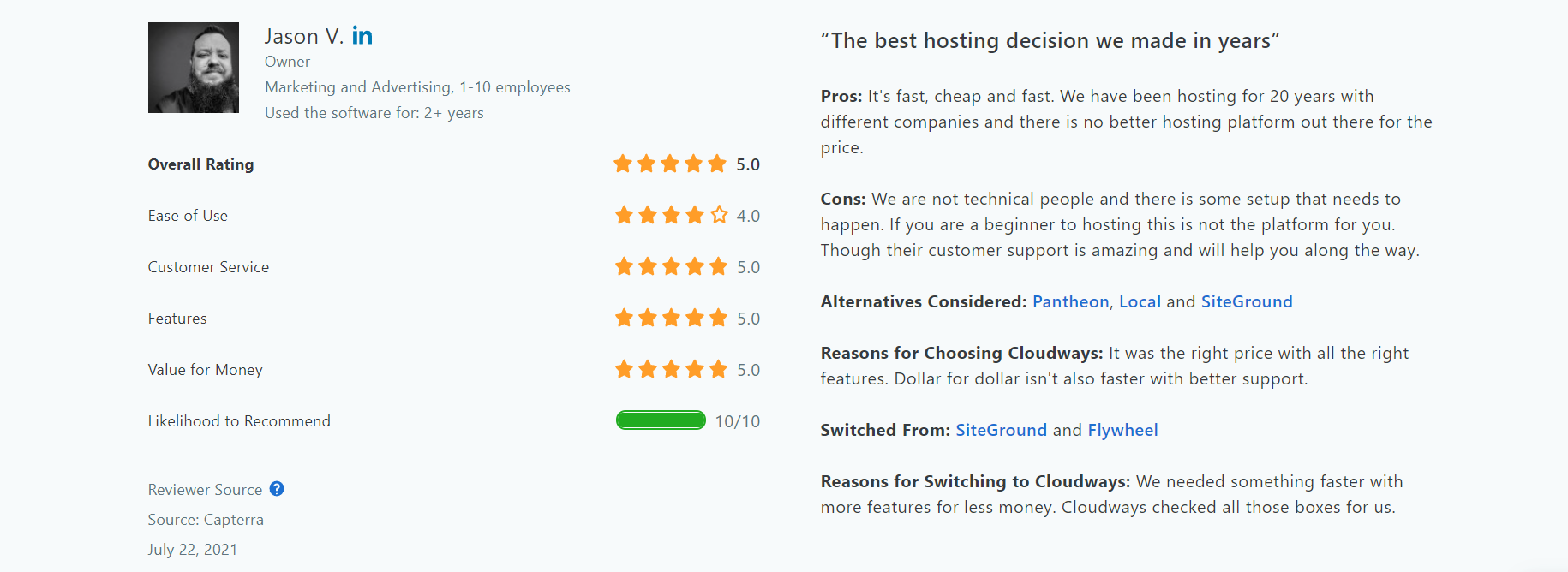 image 4 of Cloudways hosting site reviews