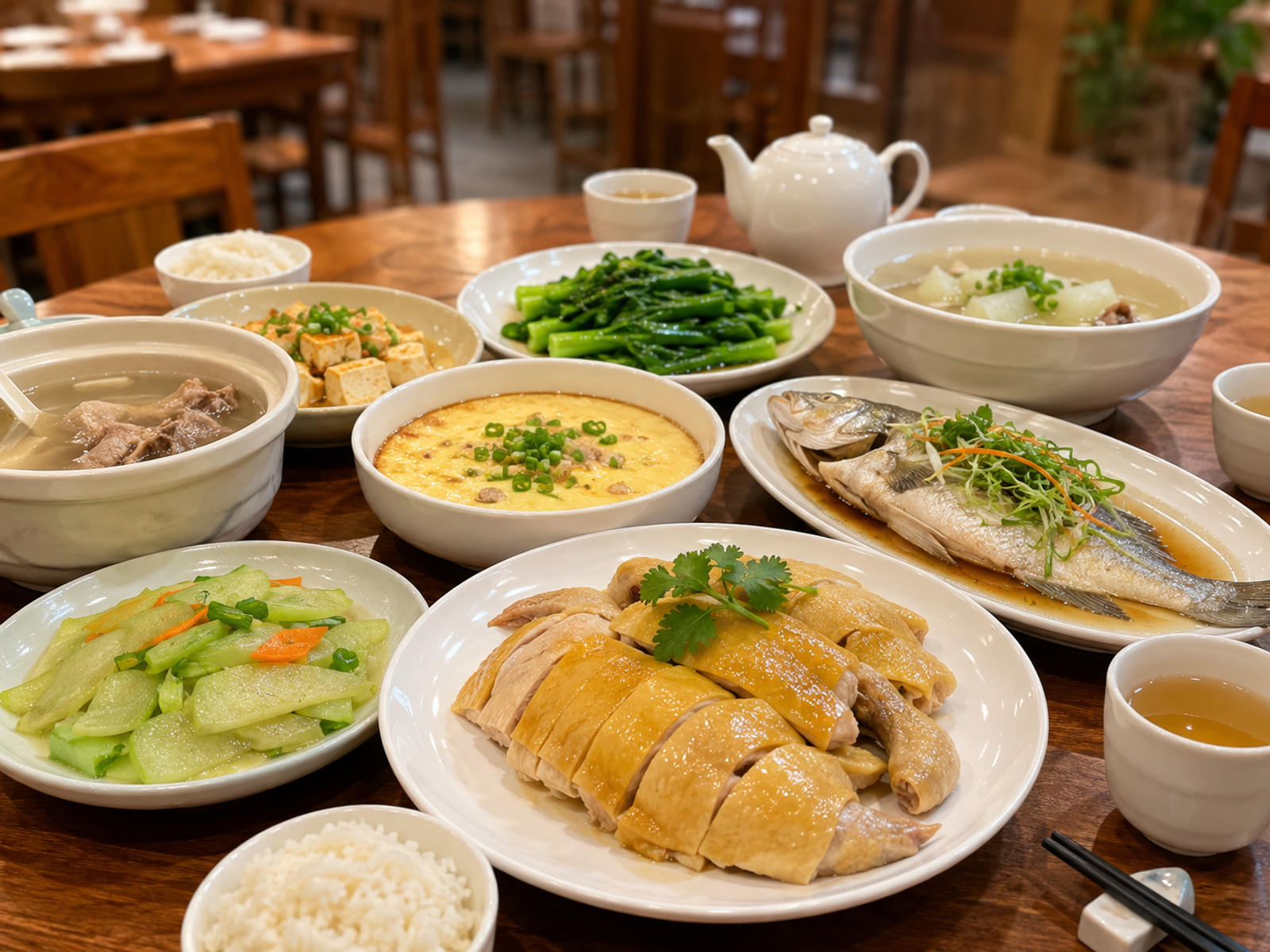 帶父母去珠海食飯的少鹽少油農家菜桌面