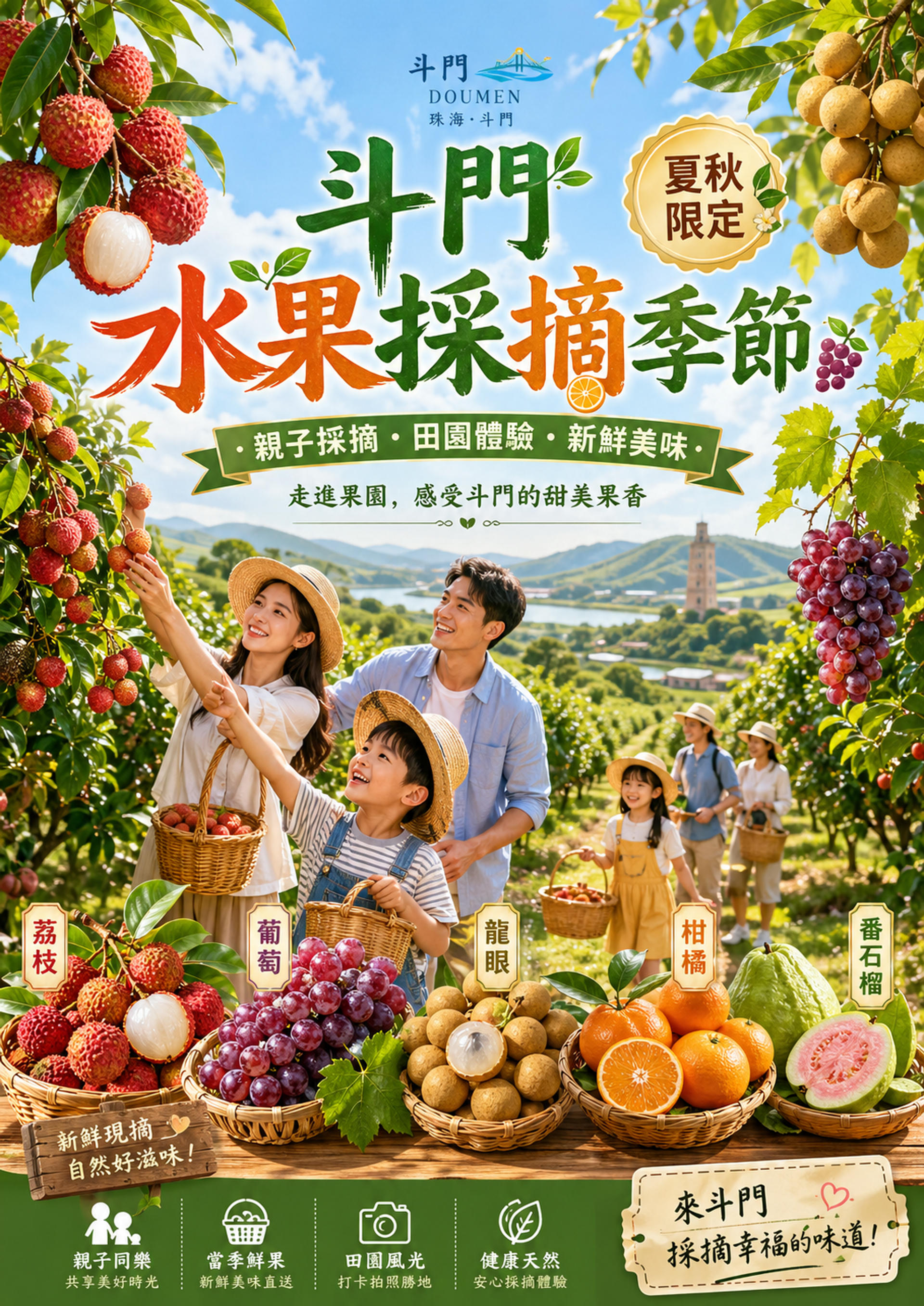 斗門水果採摘季節表：幾月去摘荔枝、龍眼、楊桃？