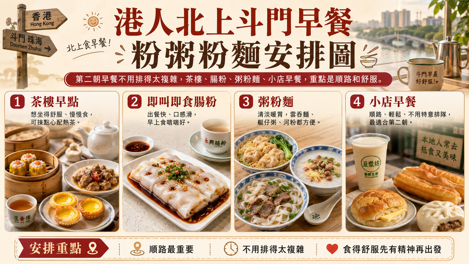斗門早餐腸粉粥粉麵安排