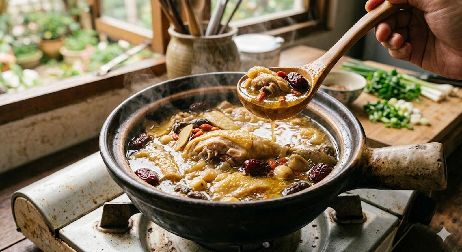 土雞煲湯能帶出膠質、骨香和清甜湯味