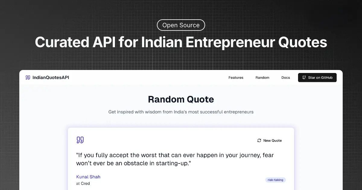 Random Quote - Indian Quotes API