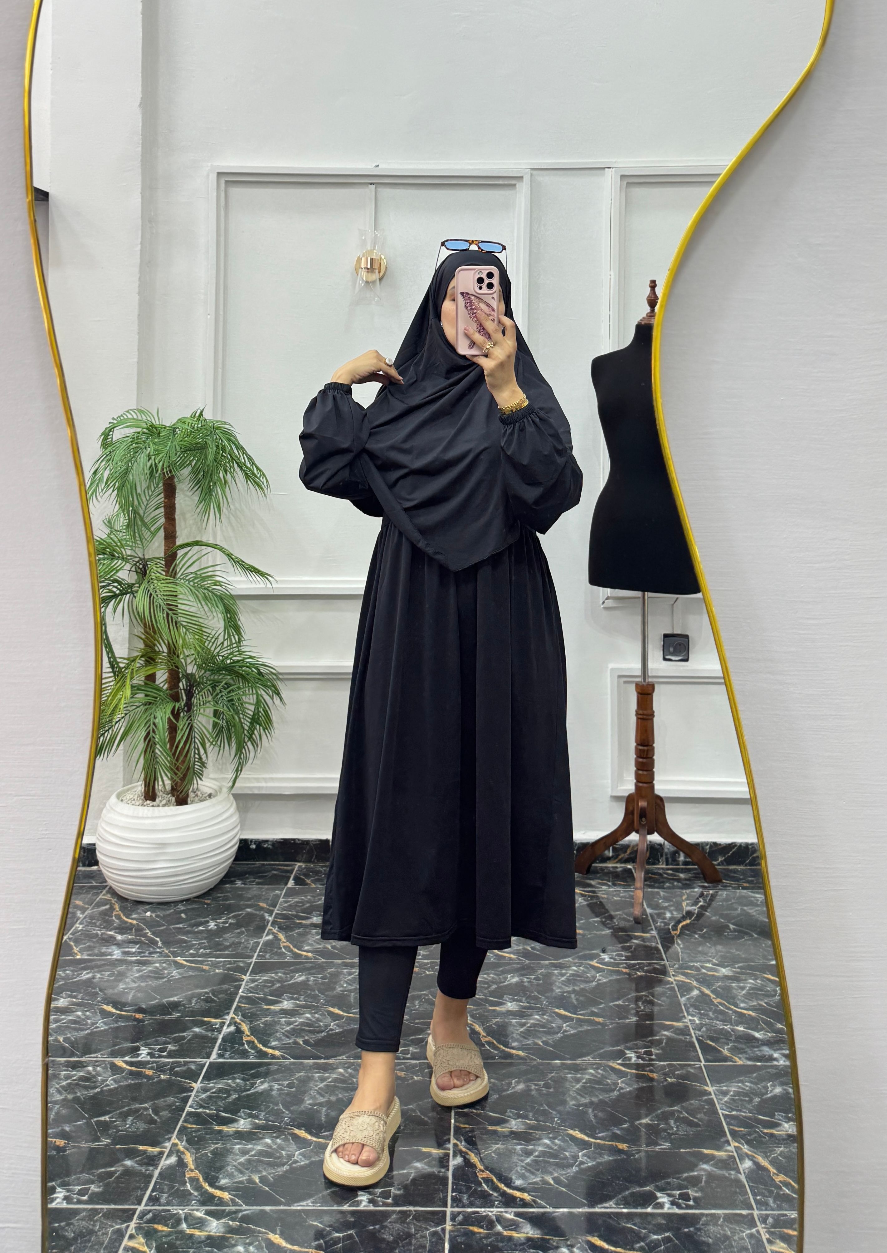 بوركيني بخمار طويل — طقم 3 قطع