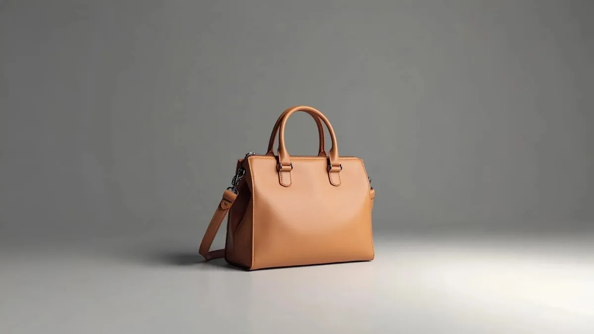 Luxury tan leather designer handbag visualization