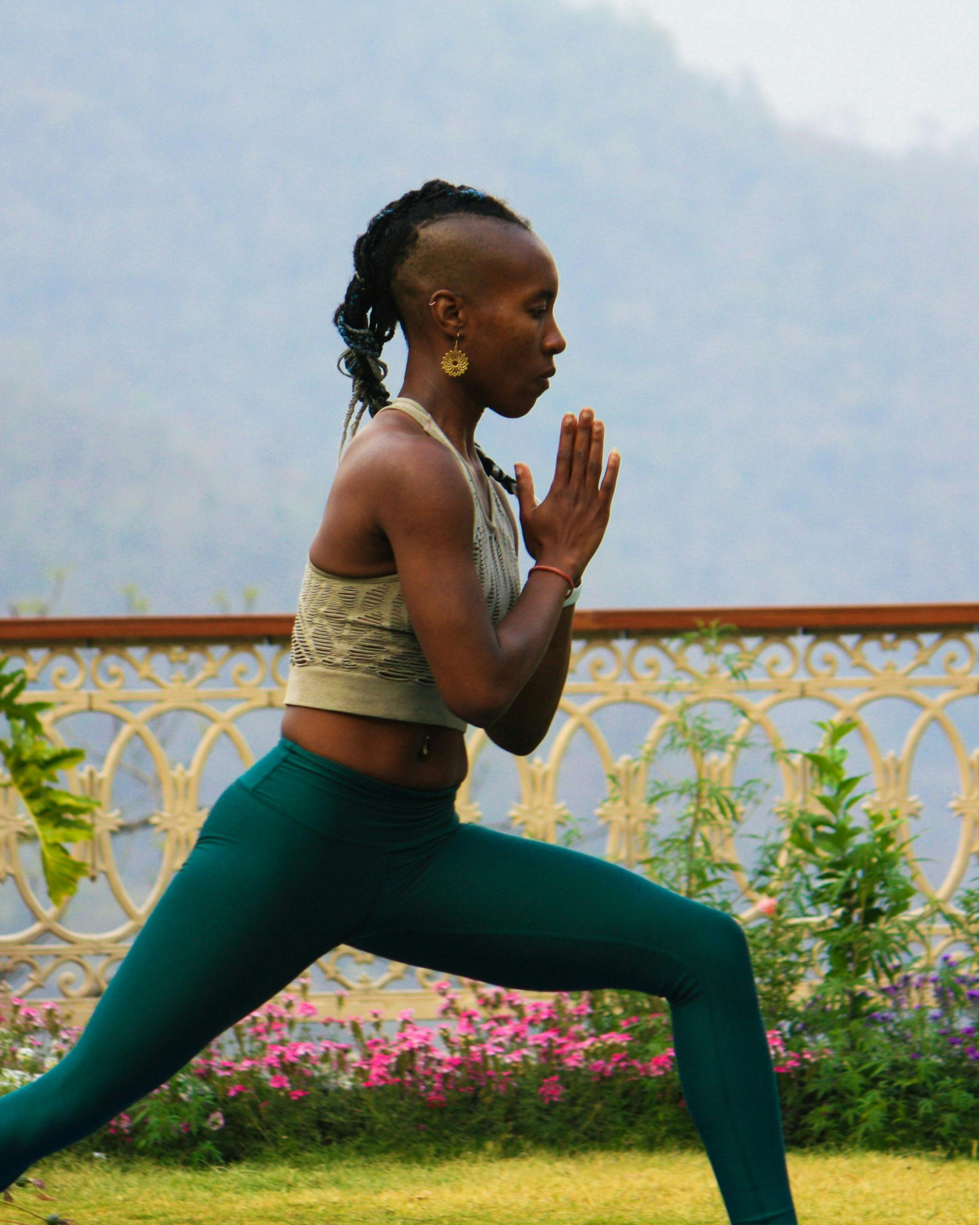 Yoga teacher training session in progress