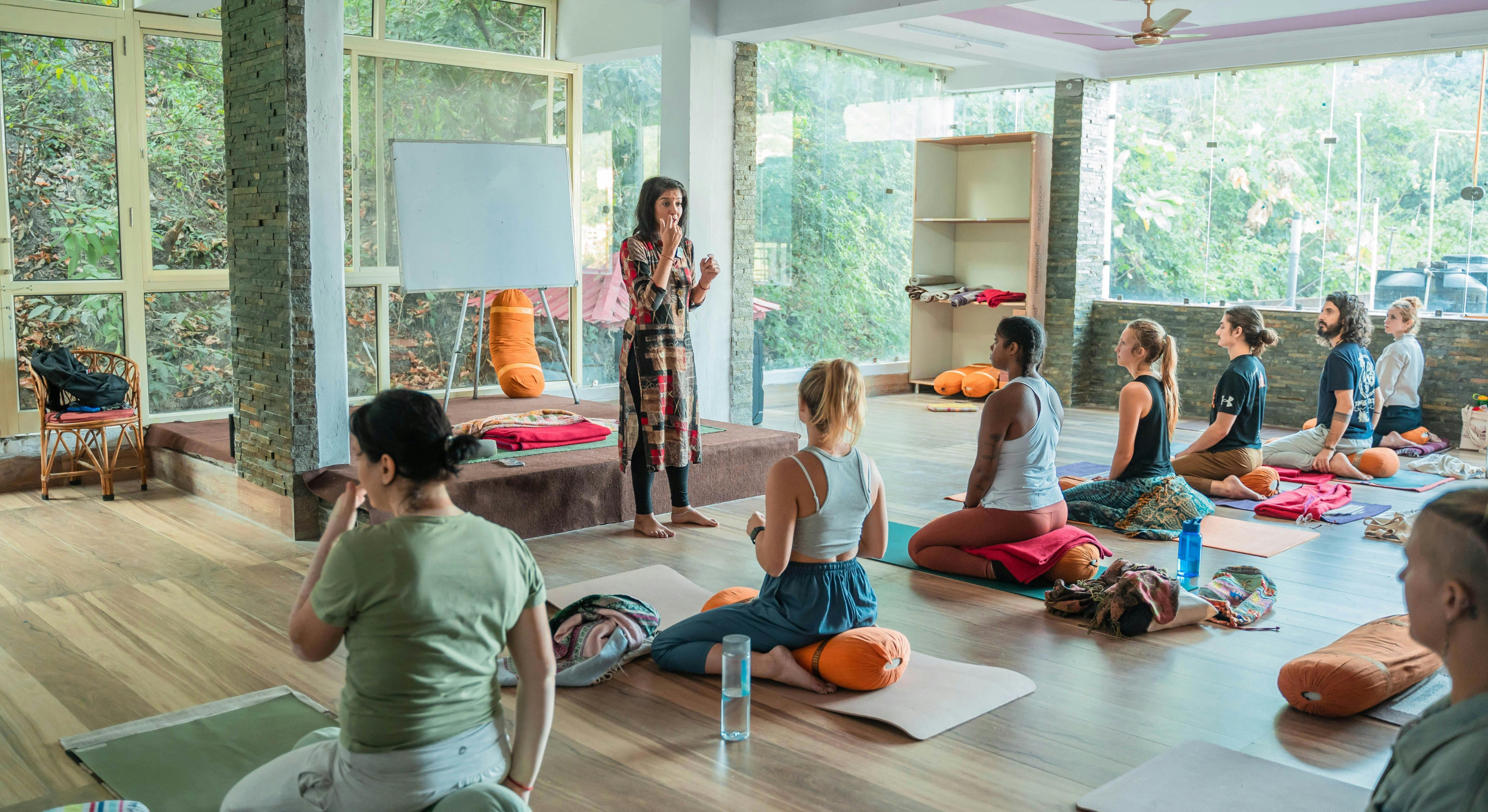 Meditation session at the school