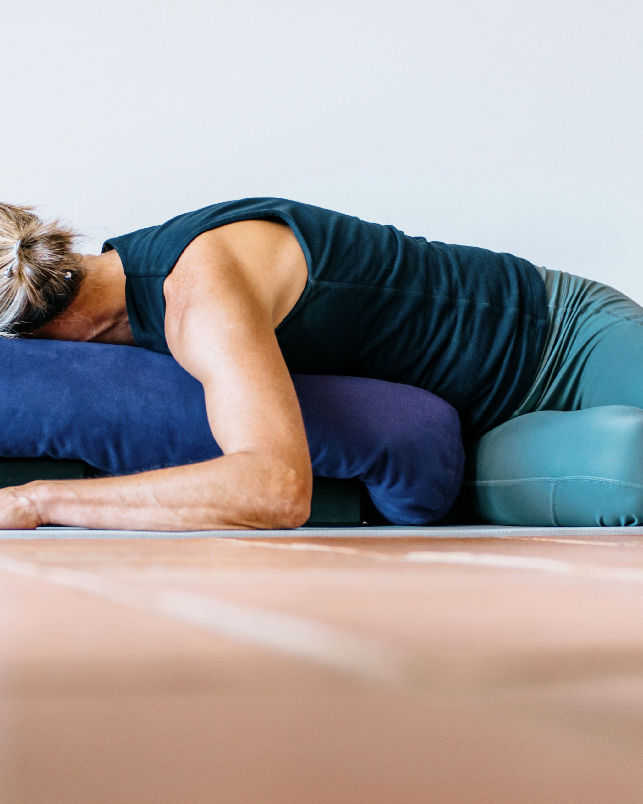 Yin Yoga practice by the Ganga in Rishikesh