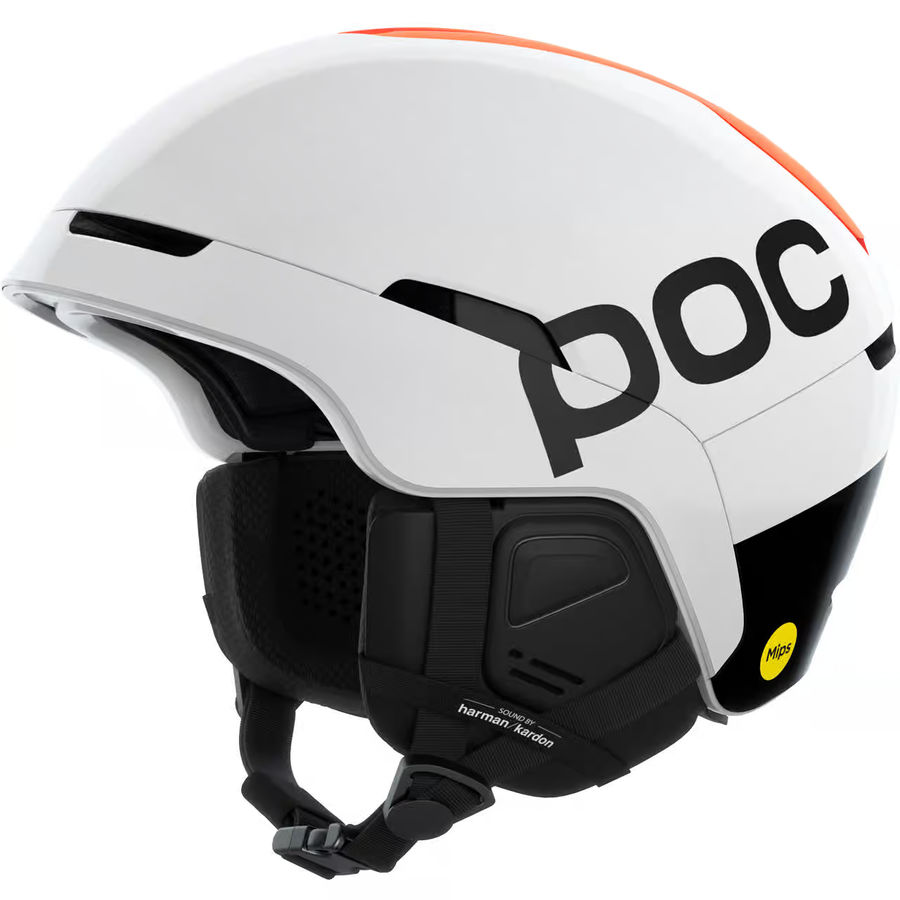 Шлем POC Obex Connect hydrogen fluorescent AVIP, белый, оранжевый