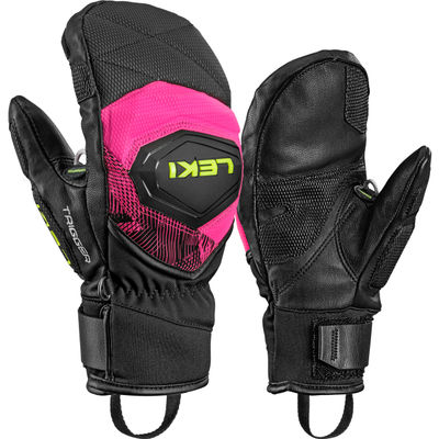 Варежки Leki WCR PRO TR, чёрный, неоново-розовый, детские