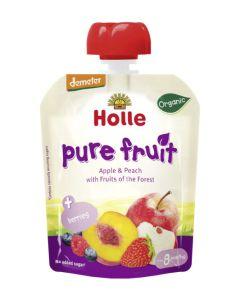 Smoothie manzana, melocotón y frutos del bosque 90g - Holle