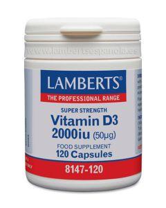 Vitamina D3 2000 UI (50 µg) 120 cápsulas - Lamberts