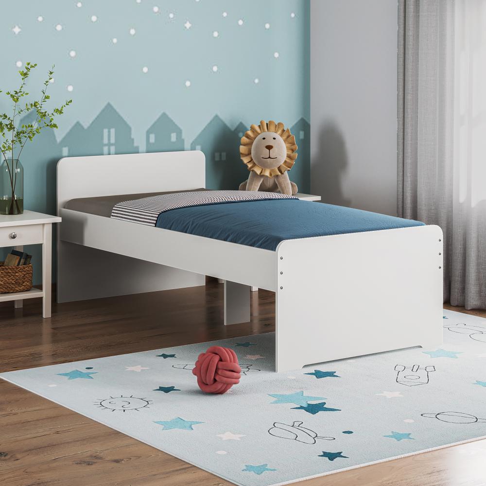 Hush Kids Bed | (78x36 inch) | (Frosty White) | Modern Engineered Wood Single Bed for Kids