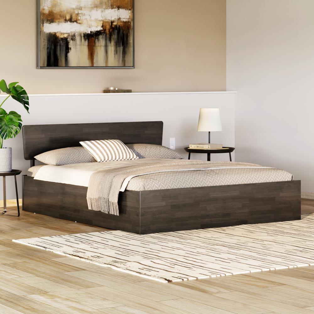 Wakefit Swirl Solid Wood King Size With Storage Bed