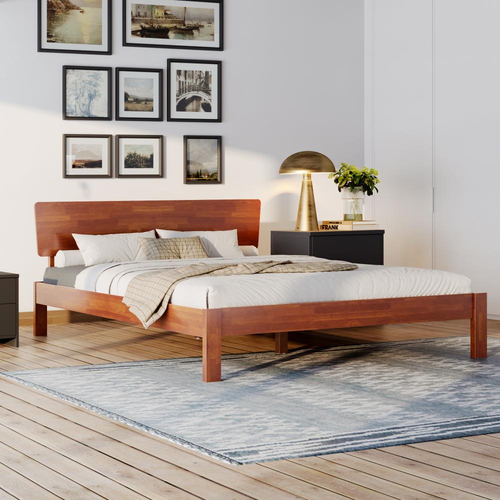 Wakefit Swirl Solid Wood King Size Without Storage Bed
