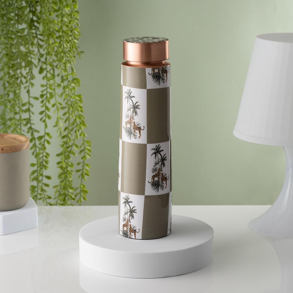 Designer Printed Copper Bottle | 1 Litre | 100% Pure Copper | Leak Proof & BPA Free | Office Bottle | Ayurveda Recommended | Boosts immunity| Supports Digestive & Liver Health | Ness