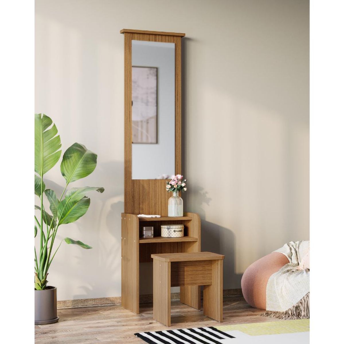 Ubuy Dressing Table Stool With Back Buy Engineered Wood Dressing