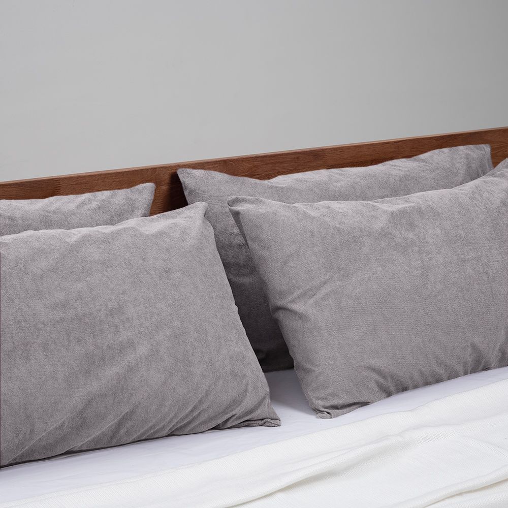 Wakefit Waterproof Pillow Protector | 28x18 in | Terry Cotton | Set of 4 | Grey | Zipper Closure | 200 GSM | Washable | Super Soft