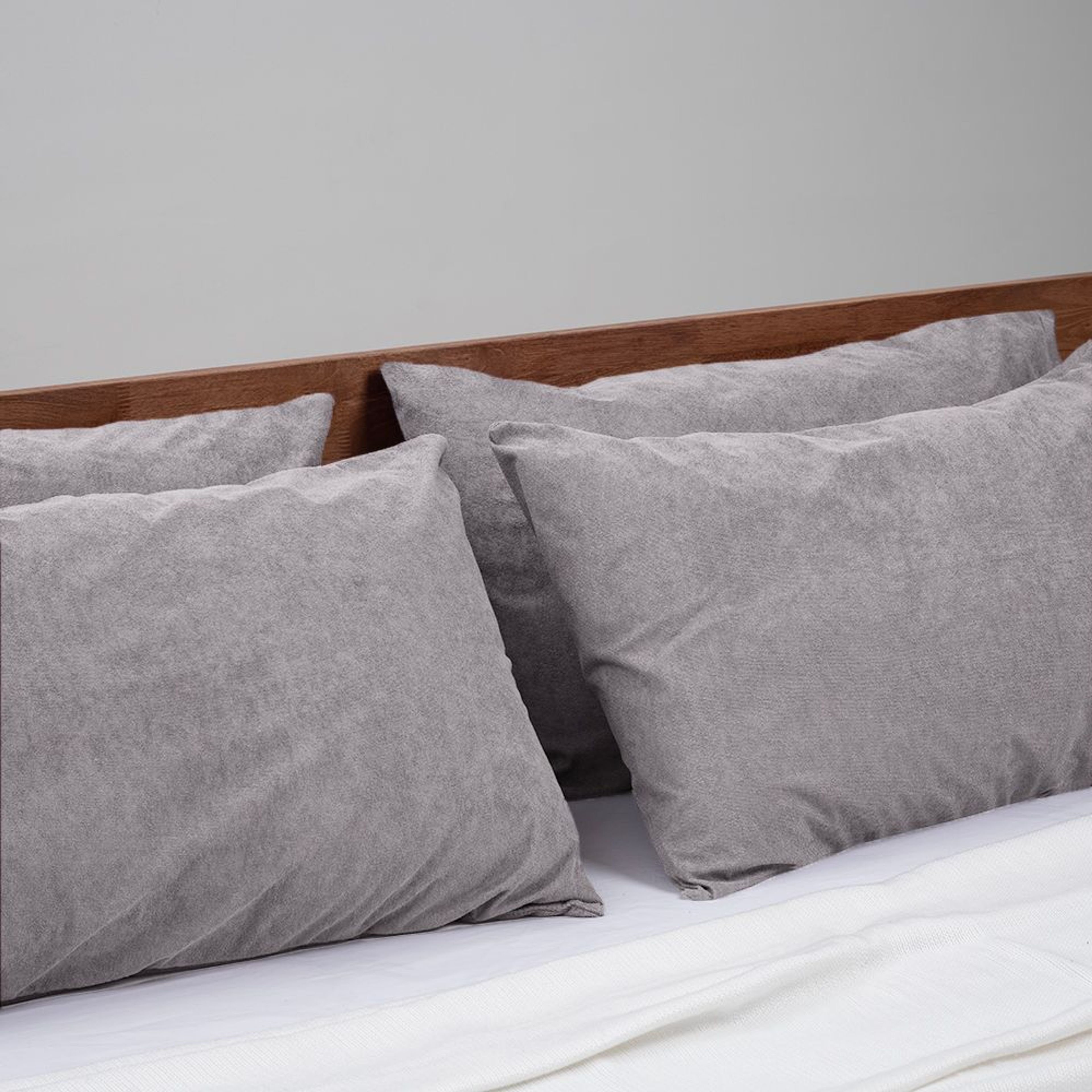 Wakefit Waterproof Pillow Protector 28x18 in Terry Cotton Set of  Grey Zipper Closure 200 GSM Washable Super Soft